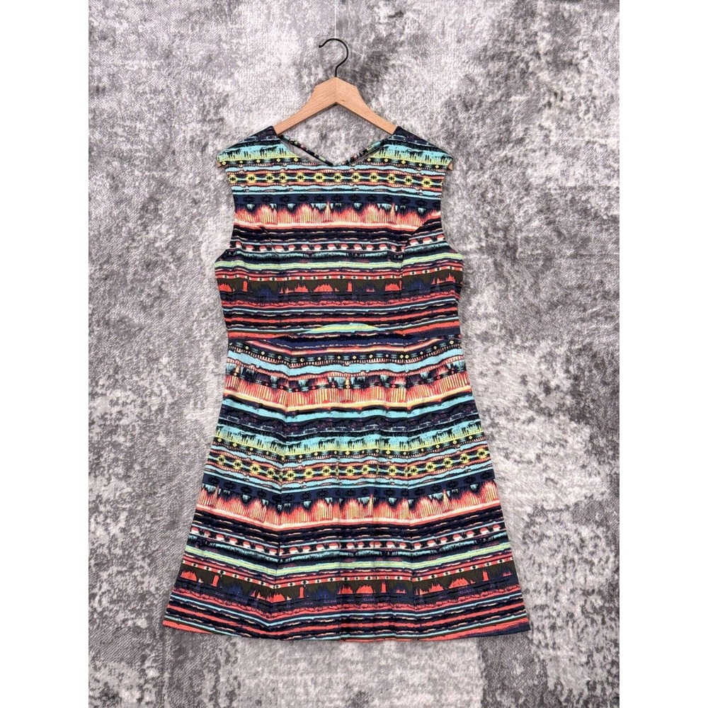 Title Nine Diamalete Dress Womens Active Tribal Sleeveless Cross Back Size L